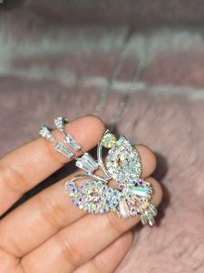 Sparkling Butterfly Pendant Necklace