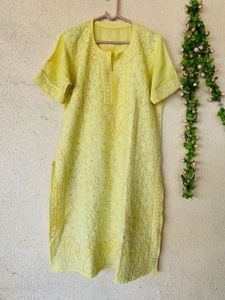 Beautiful Yellow Chikankari Kurta