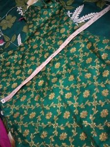 Elegant Green Kurta Set with Gold Print