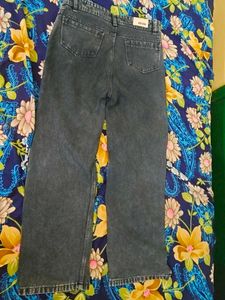 Wide Leg Washed Denim Jeans