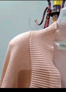 Peach Ribbed Bolero Cardigan