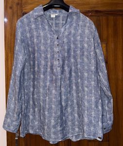 🇨🇳 imported Blue Plaid Tunic Shirt