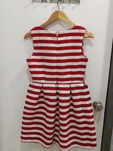 Red &amp; White Striped Dress with Sparkle