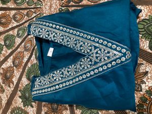 Teal Embroidered Kurta Set