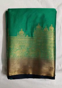 Elegant green  crepe Silk Saree
