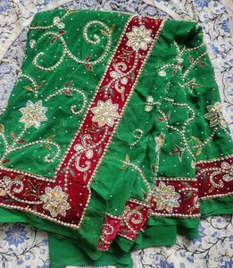 Green full work Saree