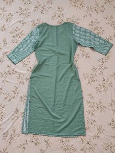 Mint Green Printed Straight Kurta