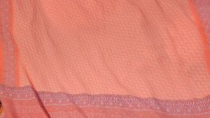 Elegant Peach Printed Saree