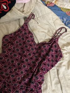 SALE ‼️‼️night suit Purple Geometric Print Romper