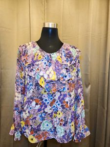 Floral Ruffle Long Sleeve Top