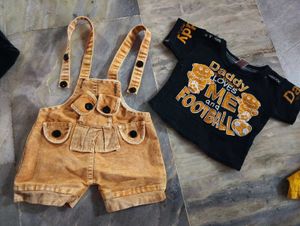 Cute Baby Overalls Set