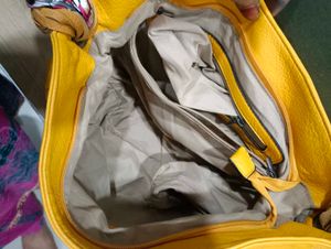 Bright Yellow Hobo Bag with Scarf Strap