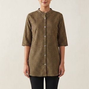 Gingham Checkered Button-Up Shirt