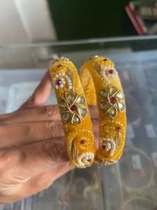 Embellished Yellow Bangles