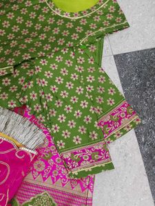 Green &amp; Pink rajput poshak