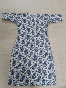 Blue Floral Print Kurta