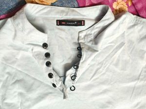 Light Blue Henley Shirt