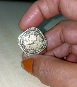 2 Annas 1943 George VI King Emperor Bombay Mint
