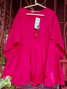 New Fusion Pink Embroidered Top