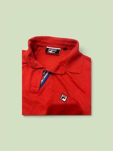 fila red fitted polo shirt