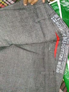 Stylish Men's Grey Textured Trousers
