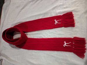 Red Handmade Crochet Mikasa Muffler With Bow 🧣