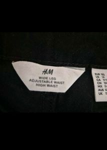 H&amp;M Y2K Wide Leg Black Jeans ADJUSTABLE