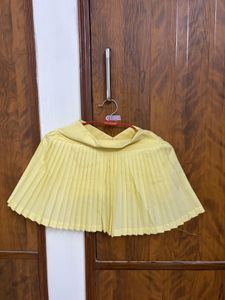 Butter Yellow Plie Pleated Skort