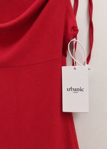 Urbanic Stunning Cowl Neck Red Slip Dress