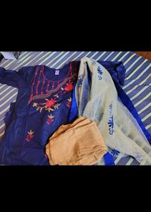 New Unused Kurti Pant Dupatta Set