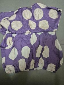 Lavender Off-Shoulder Crop Top &amp; Skirt Set