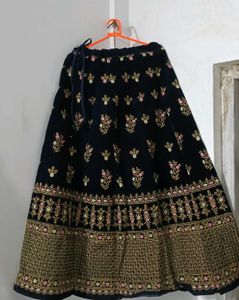 Elegant Navy Blue Embroidered Lehenga Choli