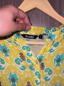 Vibrant Yellow Kurta with Bell Sleeves