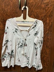Boho Floral Print Tunic Top