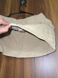 Tan Cargo Mini Skirt