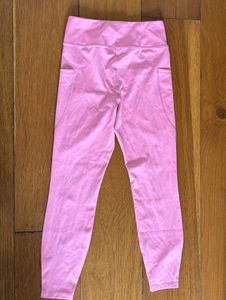 Pink High-Waisted Athleisure pants with Pockets