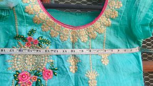 Embroidered Teal Kurta Set with Dupatta