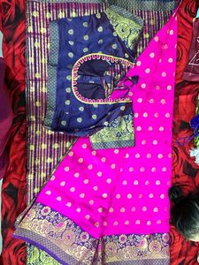 Pink &amp; Blue Saree