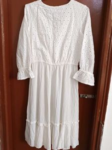 White Eyelet Midi Dress
