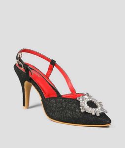 CARLA BRAGA Embellished Sparkling Black Heels