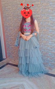 price drop... Grey frill lahngacholi....🤩🤩🤩