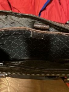 Vintage Dark Brown Textured Leather Messenger Bag