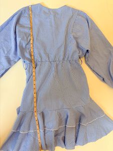 Blue Gingham Tiered Ruffle Dress