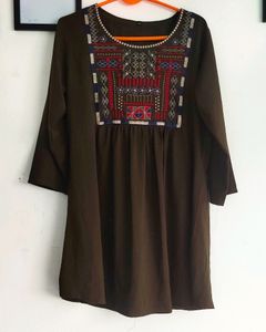 Olive Color Short Top XL