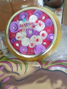 Decorative "Be Happy" Flower Display