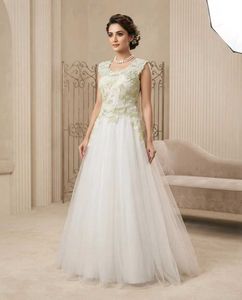 Elegant White &amp; Gold Gown