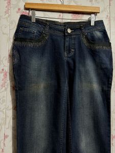 Embellished Dark Wash Denim Jeans