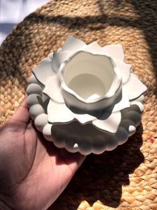 Lotus jar with bubble coaster