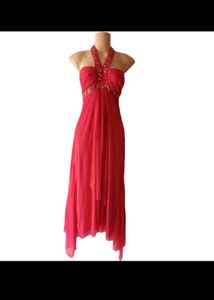 Stunning Red Halter Maxi Dress