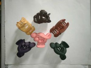 Set of 6 Matte Finish Hair Claw Clips